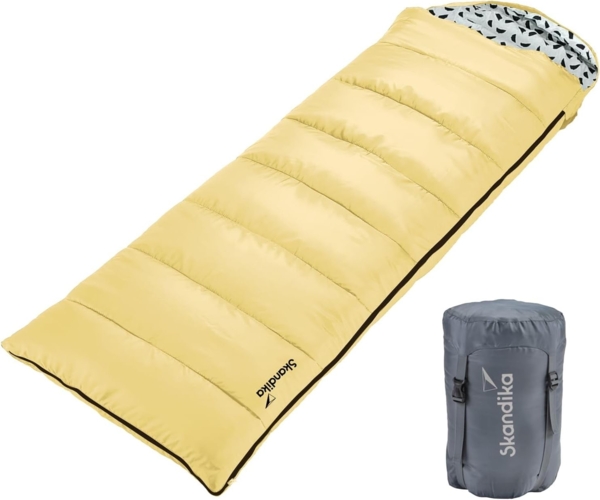 Skandika Schlafsack Iceland Single, Deckenschlafsack Outdoor für Erwachsene, 3 Jahreszeiten, 220 x 80 cm, Doppelschlafsack, Camping Schlafsäcke