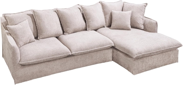 riess-ambiente Ecksofa HEAVEN 255cm champagner beige, Einzelartikel 1 Teile, Couch · L-Form rechts · Wohnzimmer · Bouclé · Federkern · Landhaus