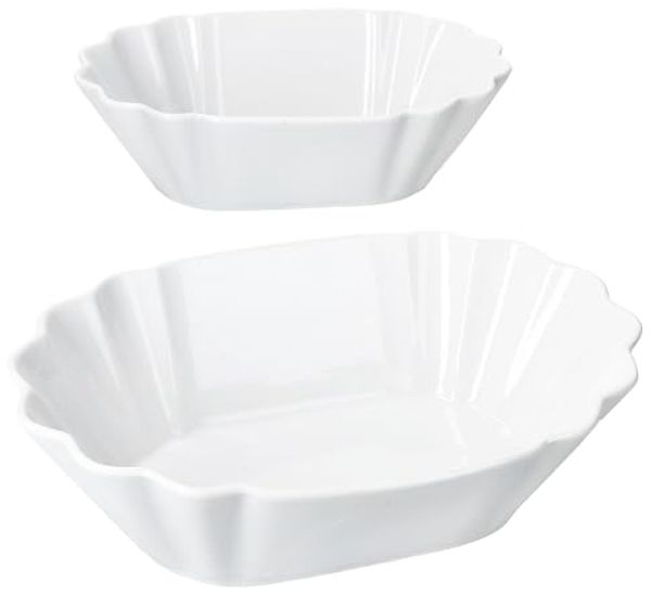 MamboCat Servierschale 2x Fritta Pommesschale oval Currywurst-Schale Servier-Teller Porzellan, Porzellan