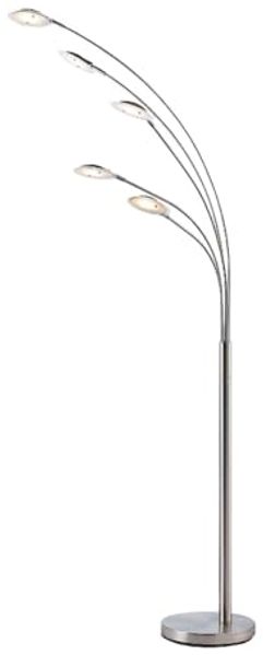 Lindby Stehlampe Anea, LED, Metall, Alu warmweiß IP20, 5 x 2,9 W LED, warmweiß