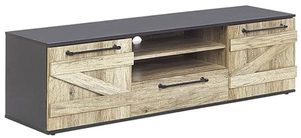 TV-Möbel heller Holzfarbton / schwarz SALTER