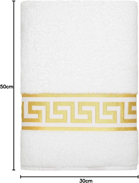 Belle Arti Handtücher Luxus Mäander Gästetücher Badetücher Duschtücher Saunatücher in Set, (2-St), schwarz, weiss, beige, rot, gold, 100% Baumwolle, Frottee, eingestickt Bild 7