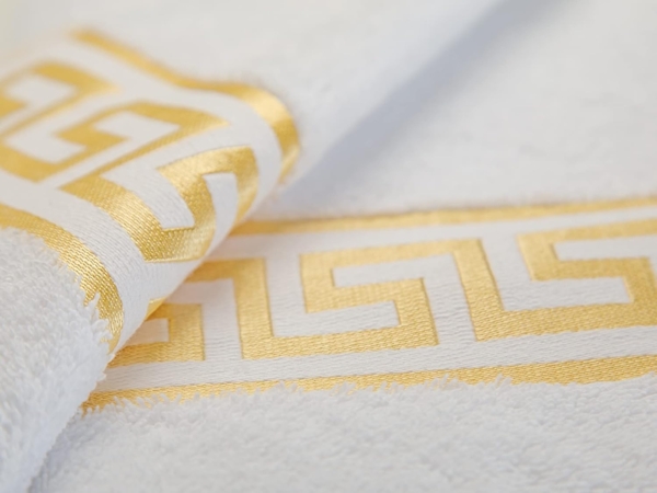 Belle Arti Handtücher Luxus Mäander Gästetücher Badetücher Duschtücher Saunatücher in Set, (2-St), schwarz, weiss, beige, rot, gold, 100% Baumwolle, Frottee, eingestickt Bild 3