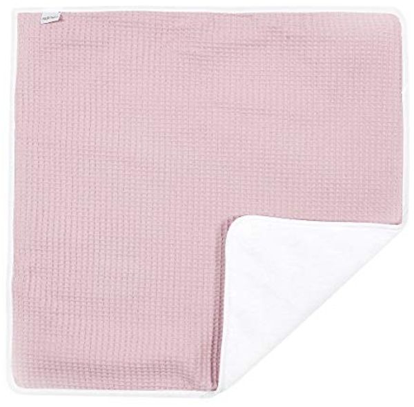 KraftKids Wickeltischunterlage Waffel Piqué rosa, Windelmatte aus 100% Baumwolle, wasserundurchlässige Reise-Wickelunterlage
