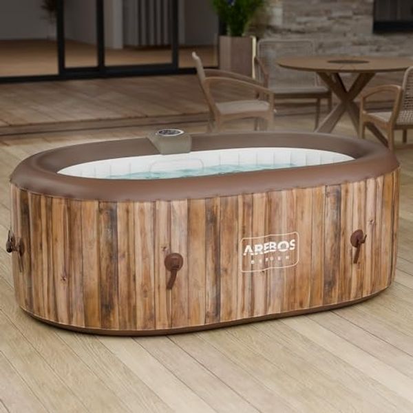 Arebos Whirlpool BERGEN aufblasbar für 2 Personen mit 90 Massagedüsen, (Komplett-Set, 190 x 120 cm), für Outdoor & Indoor
