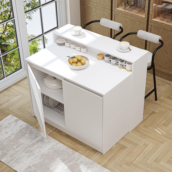 Roomart Kücheninsel CORTADO, (Bartisch, Küchentish), •Weiß • Eiche • Weiß-Eiche • Anthrazit-Eiche