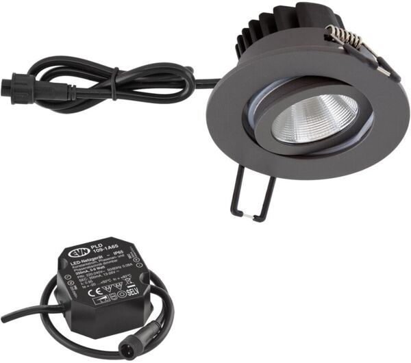 EVN PC650N91602 anthrazit 3000K 8,4W 1010lm 350mA.