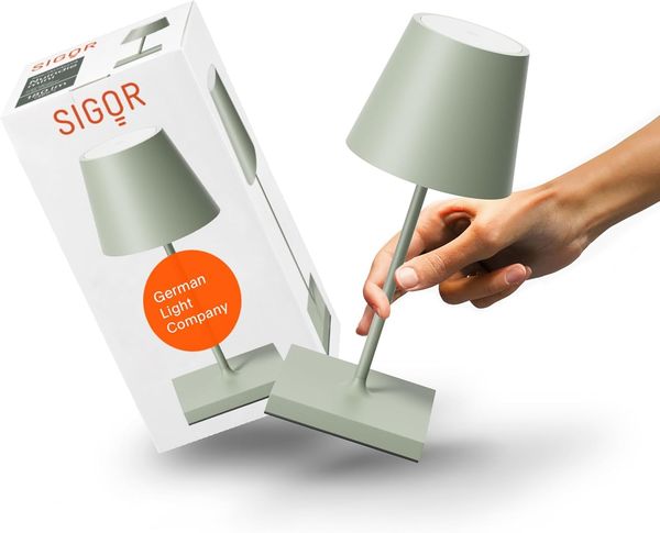 SIGOR LED Tischleuchte Akku-Tischleuchte, Dimmbar, LED fest integriert, Warmweiß