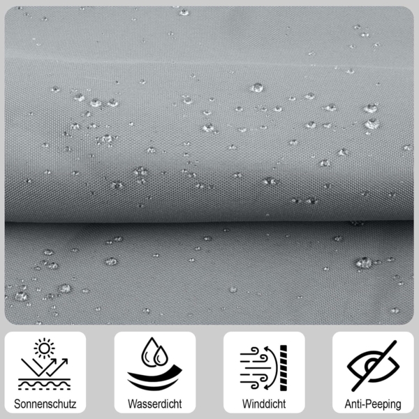 SUNNY GUARD Balkon Sichtschutz 75x600 cm Balkonverkleidung Balkonabdeckung Balkonumspannungen UV-Schutz Wind und wetterfest mit Kabelbinder,Hellgrau Bild 2