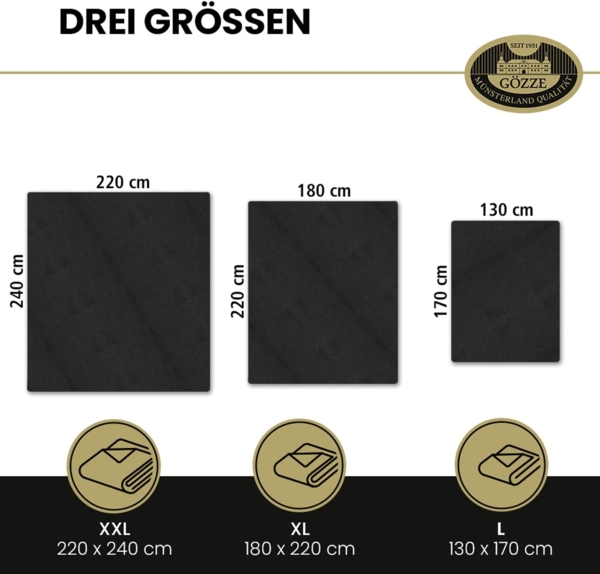 Gözze - Premium Cashmere-Feeling Wohn- und Kuscheldecke, 500 g/m², 220x240 cm - Senf Bild 5