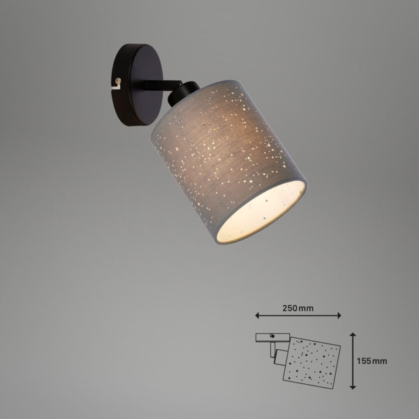 Briloner Leuchten Wandleuchte Wandlampe Extra-Warmweiß Innen Wohnzimmer Flur E27, 1-flammig, ohne Leuchtmittel, 2700K - Extra - Warmweiß, Wandlampe, 25x15,5 cm, Taupe, max. 25W, E27, Innen, Wohnzimmer, Flur Bild 6