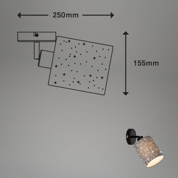 Briloner Leuchten Wandleuchte Wandlampe Extra-Warmweiß Innen Wohnzimmer Flur E27, 1-flammig, ohne Leuchtmittel, 2700K - Extra - Warmweiß, Wandlampe, 25x15,5 cm, Taupe, max. 25W, E27, Innen, Wohnzimmer, Flur Bild 2