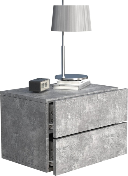 VCM Nachttisch Usal 918299 Beton-Grau H. 30 x B. 45 x T. 32 cm