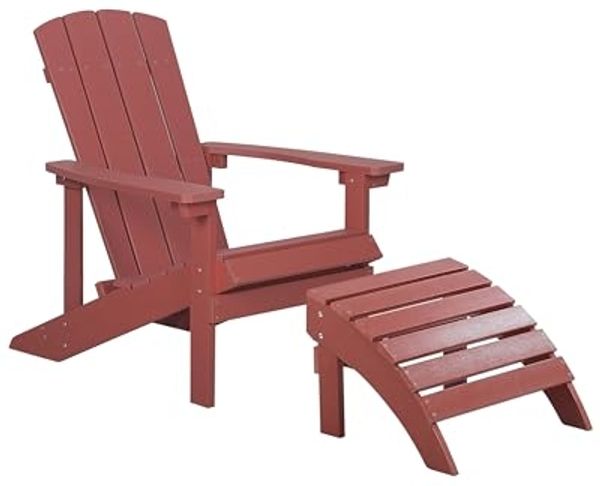 Gartenstuhl ADIRONDACK mit Fußstütze Rot