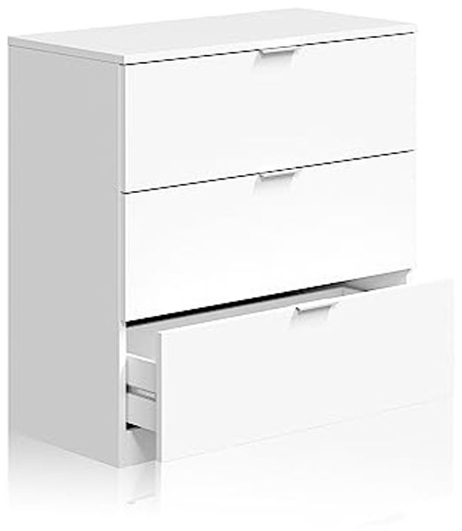 Habitdesign Kommode 3 Schublade ist, Kunststoff Holz, mattweiß, Cómoda Bild 5