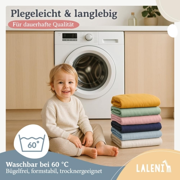 Laleni Jersey Spannbettlaken Babybett Kinderbett 60x120 cm - Oeko-Tex Zertifiziert, 100% Baumwolle, atmungsaktives Spannbetttuch Baby, 135 g/m², weiß Bild 6