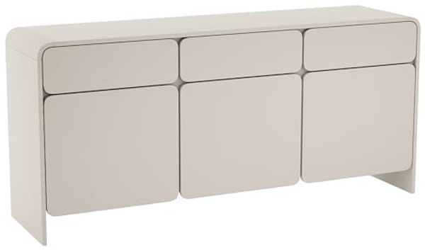Selsey Kaschmirfarbene Kommode 156 cm Stilvolles Sideboard Schlafzimmer Soft-Close Türen Viel Stauraum mit Schubladen Zeitgemäßes Design Robuste PVC-Kanten Wohnzimmer Sideboard