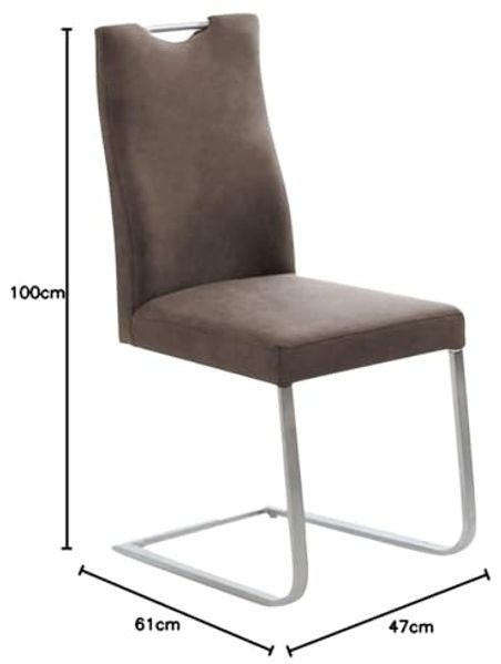 Komfort & Wohnen Esszimmerstuhl Freischwinger Schwingstuhl Bezug in Microfaser Grau Bild 2