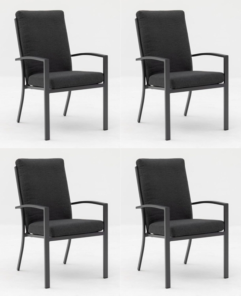 Gardissimo Gartenstuhl 4 er Set Stapelstuhl Aluminium Stapelsessel Boston Alu Garten stabil (Spar-Set, 4 St), 120 kg Tragkraft / stapelbar / wetterfest