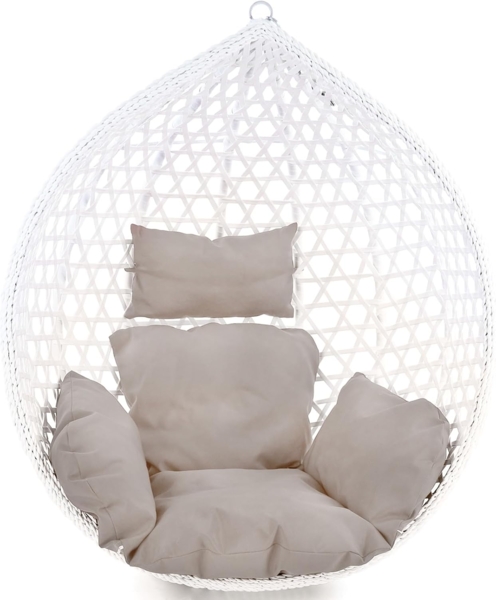 Kissen für Hängesessel Korb inkl. Rückenteil 2-teiliges Set Style Hell Grau