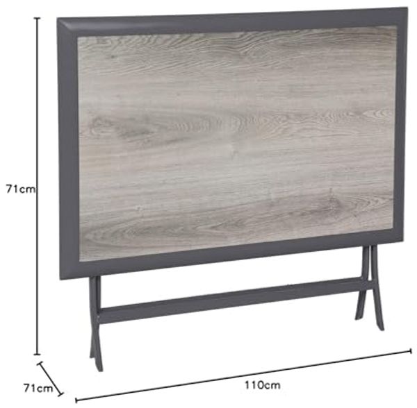 Hespéride - Rechteckiger klappbarer Gartentisch Azua Rauchgrau - 4 Plätze - Rauchgrau Bild 2