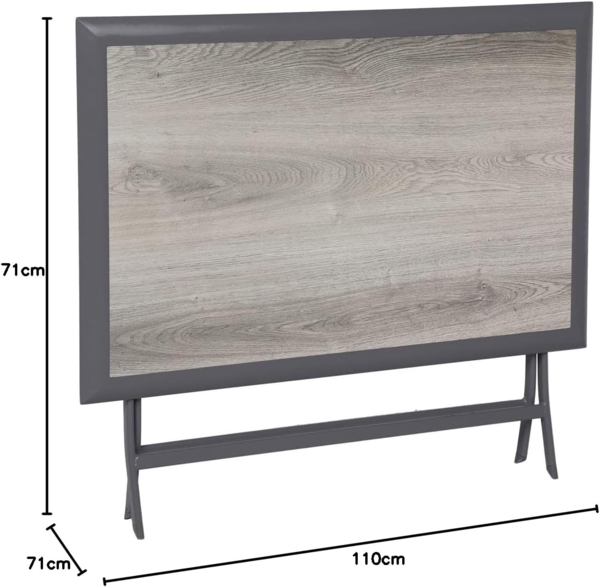 Hespéride - Rechteckiger klappbarer Gartentisch Azua Rauchgrau - 4 Plätze - Rauchgrau Bild 2