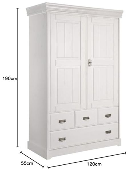 Wäscheschrank >SZ-0132< in weiß - 120x190x55 (BxHxT) Bild 3