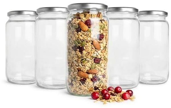 Sendez Einmachglas 6er Set Einmachgläser 1 Liter Glas Vorratsgläser für Küche Einmachen, Glas, (6-tlg, Einmachglas), Vorratsglas