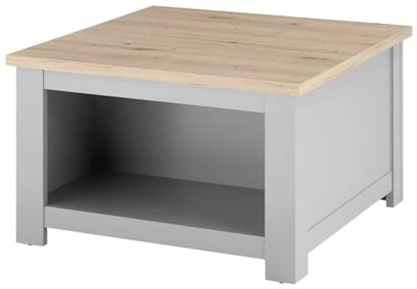 Couchtisch Rideau in grau und Eiche Artisan 83x 83 cm