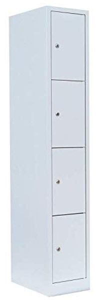 Schließfachschrank Wertfachschrank Fächerschrank Spind Umkleideschrank 4 Fächer-Spint Lichtgrau 520410
