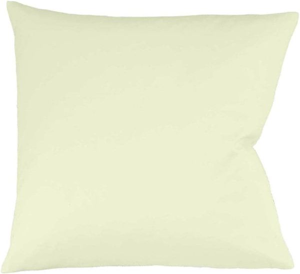 2 Stück Fleuresse Mako-Satin Kissenbezüge 40x40 cm uni mit RV DP 7042 lindgrün