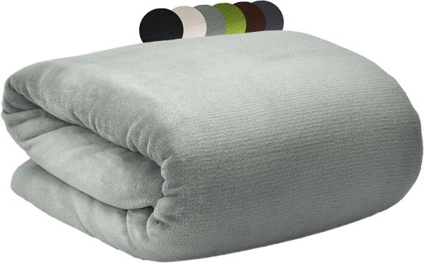 Beautissu Aurelia Corall Fleece Decke Hellgrau, 200x150 cm