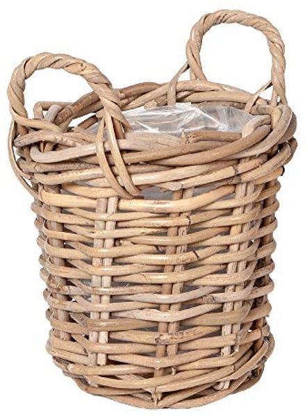 Pflanzkorb VERONA-4 ca. D20cm Rattan Übertopf Blumenkorb Korb mit Henkeln