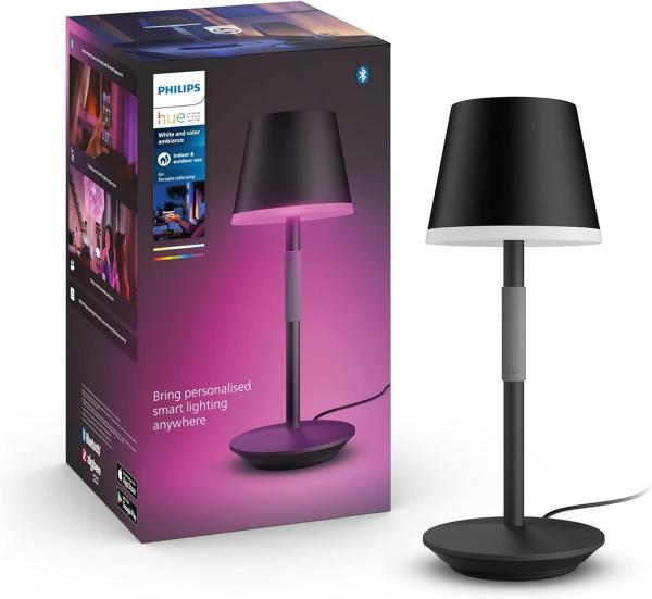 Tischlampe Philips Hue Go Schwarz Metall Silikon 220-240 V