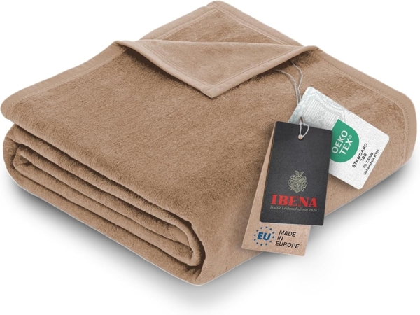IBENA 'Luxus', Baumwollmischgewebe braun, 150x200 cm
