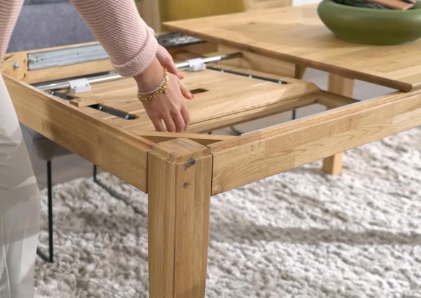 Woodroom Esstisch Paarl 140x90 ausziehbar auf 200 cm Massivholz Kernbuche geölt Ausziehtisch mit Butterfly-Auszug Holz Esstisch für 6–8 Personen Stabil und modern Bild 4