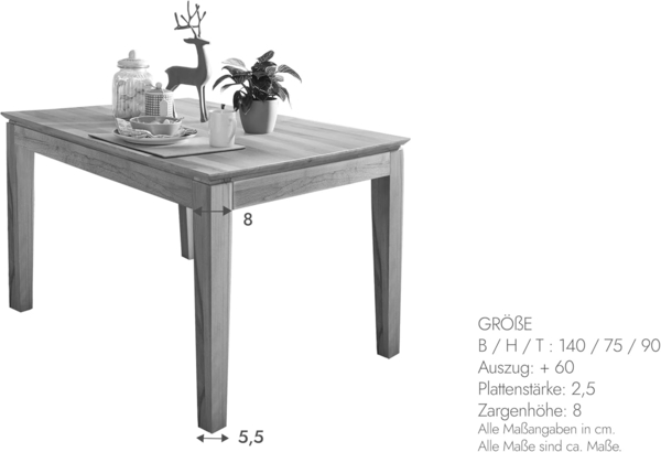Woodroom Esstisch Paarl 140x90 ausziehbar auf 200 cm Massivholz Kernbuche geölt Ausziehtisch mit Butterfly-Auszug Holz Esstisch für 6–8 Personen Stabil und modern Bild 9