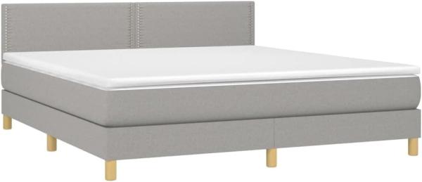 vidaXL Boxspringbett mit Matratze Hellgrau 180x200 cm Stoff 3140553