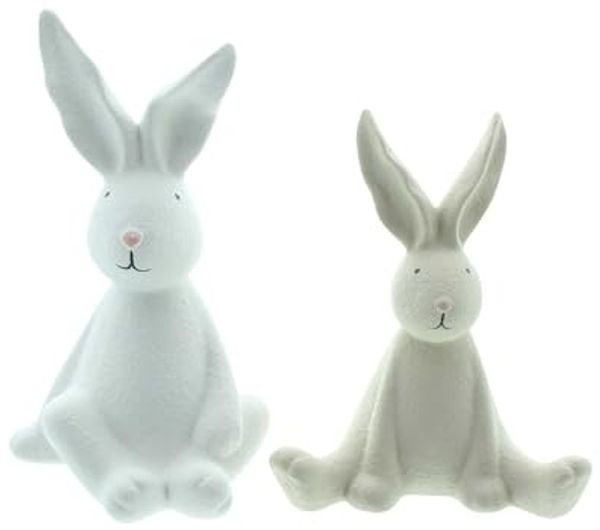 Hase White & Cream 2er Set Ostern Osterfigur Figur Osterdeko Frühling Dekoration