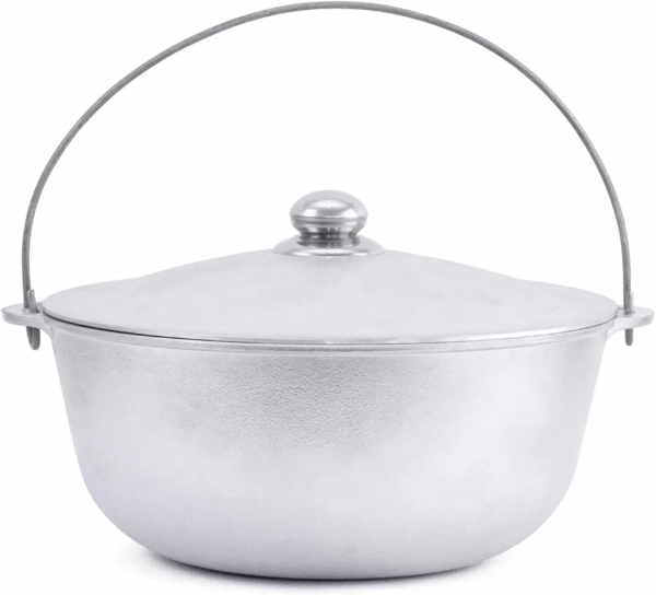 Aluminium Kasan 8 L Kazan aus Aluguss mit Bügel und Deckel Kessel Asien Topf Tatarskij Schmortopf