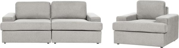 Sofa Set hellgrau 4-Sitzer ALLA