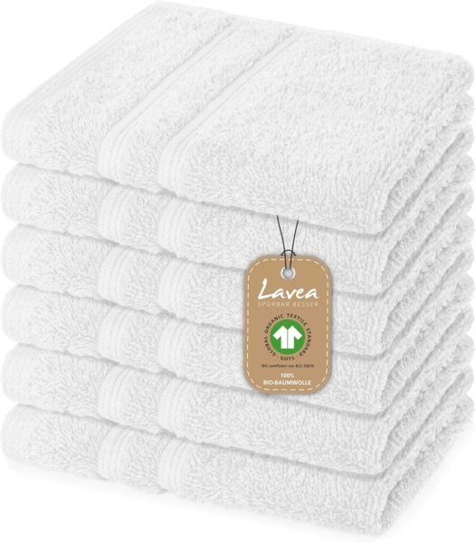 Lavea Seiftuch Bali, 30x30cm aus 100% Bio-Baumwolle, einzigartig weiche Seiftücher mit Aufhänger (Set, 6-St), hochwertige und nachhaltige Premium Waschlappen - schonende Reinigung