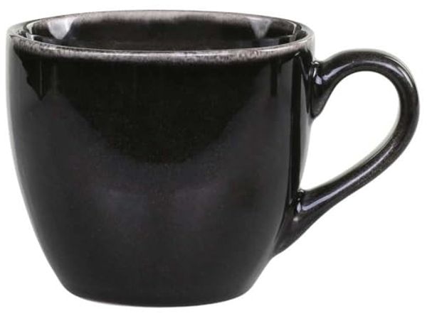 Tasse Kaffeetasse Becher Calais Schwarz 400ml Steingut Chic Antique 61052524