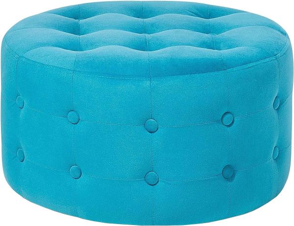 Pouf Samtstoff ⌀ 55 cm türkis TAMPA