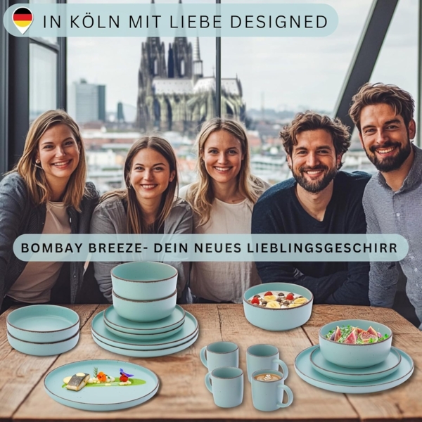 SÄNGER Steingut Geschirrset Bombay Breeze 16 teilig für 4 Personen Bild 6