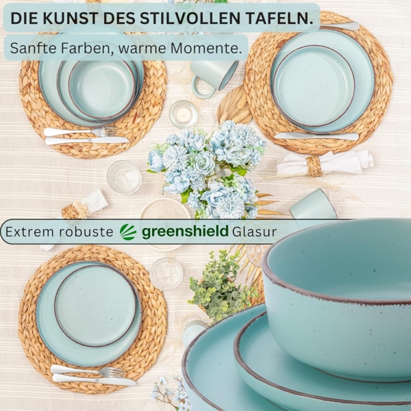 SÄNGER Steingut Geschirrset Bombay Breeze 16 teilig für 4 Personen Bild 3
