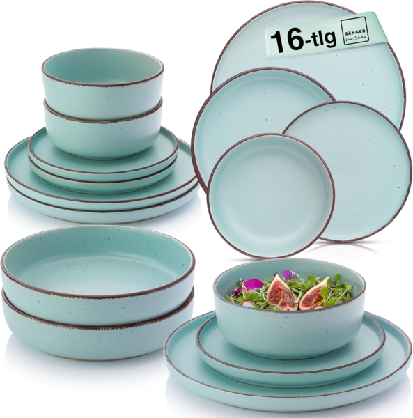 SÄNGER Steingut Geschirrset Bombay Breeze 16 teilig für 4 Personen Bild 1