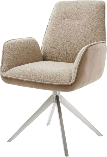 Drehstuhl Zoa-Flex Materialmix Schlamm Kreuzgestell breit Edelstahl 360° drehbar Wippfunktion Taschenfederkern