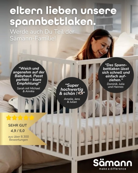 Sämann Spannbettlaken 60x120 cm Jersey grau Bild 8