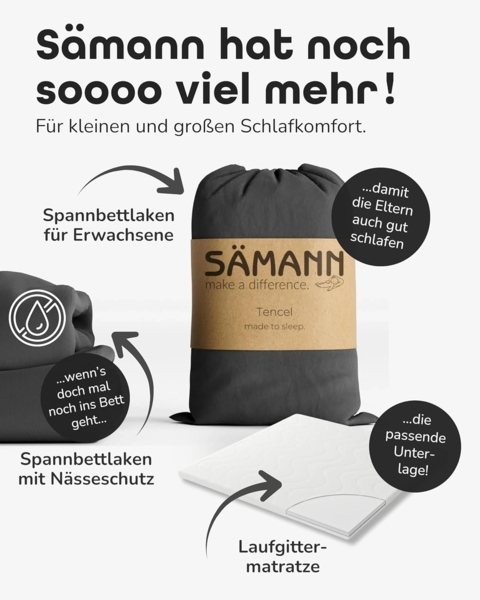 Sämann Spannbettlaken 60x120 cm Jersey grau Bild 7